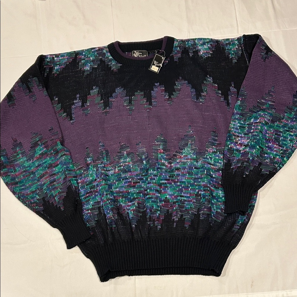 Vtg Alan Stuart Men's Multicolor Patterned Sweater Pullover Coogi NWT